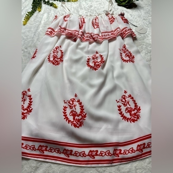 Tularosa Desert Moon Sleeveless Mini Dress in White Red Medallion Print NWT Med - Picture 9 of 16